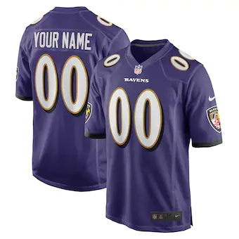 youth nike purple baltimore ravens custom game jersey_pi157